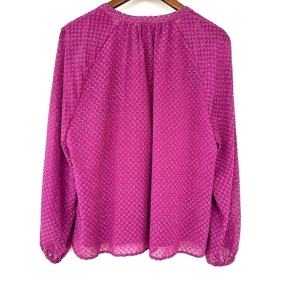 Nanette Lepore top with long sleeves, raglan cut, ruffled,  loose fitting - Picture 6 of 12